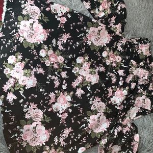Black Floral Dressy Shirt